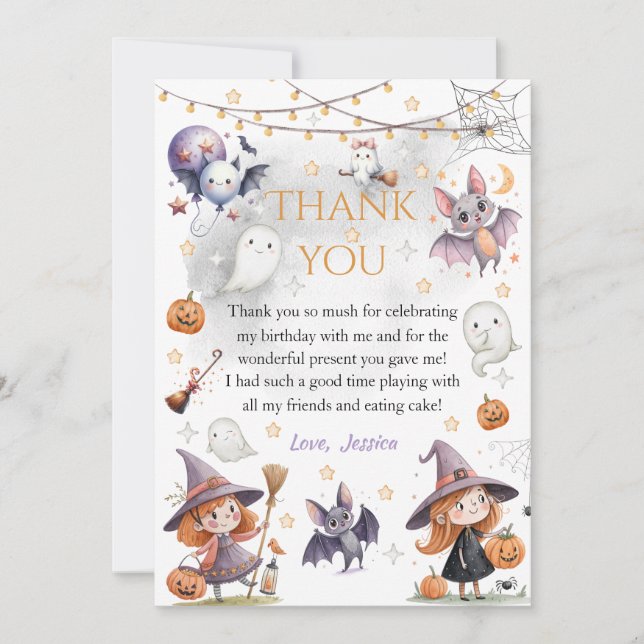 Happy Boo Halloween Thank You Card – Cute Ghost (Front)
