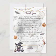 Happy Boo Halloween Thank You Card – Cute Ghost