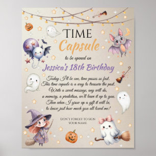 Happy Boo Halloween Time Capsule Message Card Poster