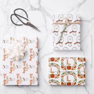 Happy Boo-thday Ghosts Wrapping Paper Sheet