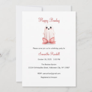 Happy Booday Invitation, Halloween Birthday Invitation