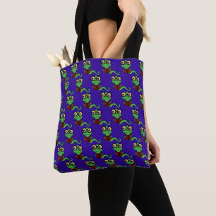 Happy Bookworm Purple Tote Bag