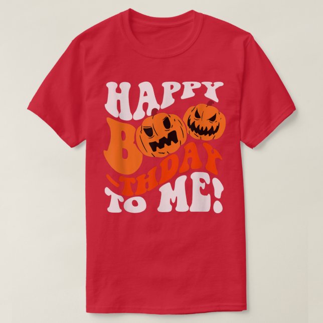 Happy BooThday to Me Pumpkin Jack O Lantern Hallow T-Shirt (Design Front)