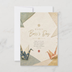 Happy Boss’s Day Thank You Card Japanese Origami