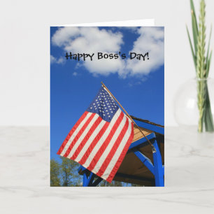 Happy Boss's Day American Flag greeting card