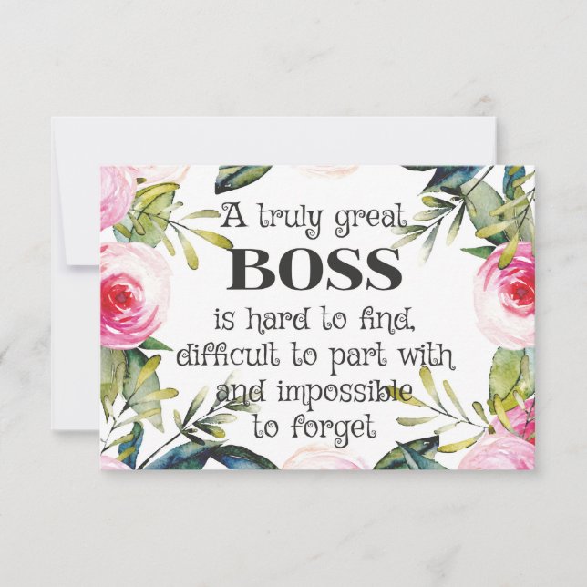 Happy Boss's Day Boss Appreciation Thank you card  (Front)