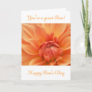 Happy Boss's Day for female boss with flower Card