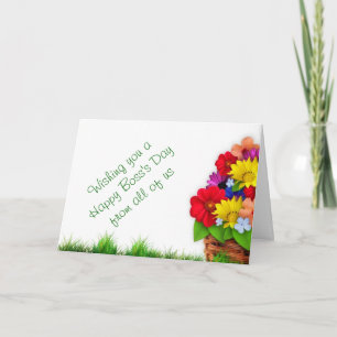 Happy Boss's Day for female boss with flowers Card