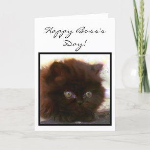 Happy Boss's Day Persian Kitten greeting card