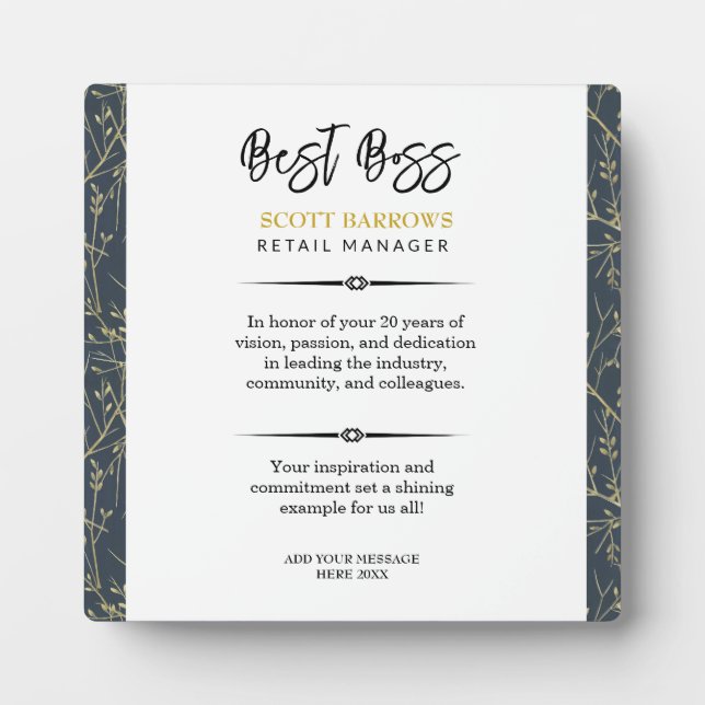 Happy Boss's Day Plaque (Front)