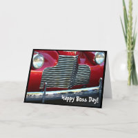 Happy Boss's Day Red Classic Car greeting card