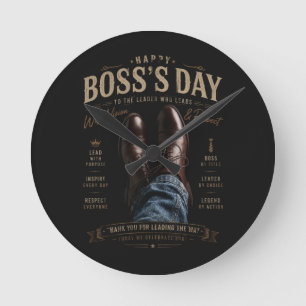 Happy Boss's Day Round Clock