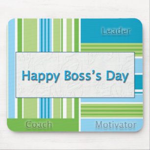 Happy Boss's Day Stripes Mouse Mat