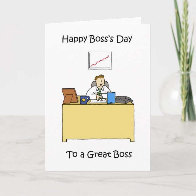 Happy Boss's Day to Male Boss October 16th Card (Front)