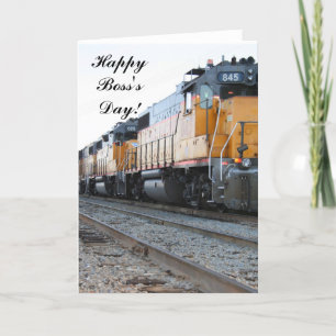 Happy Boss's Day Train Greeting Card