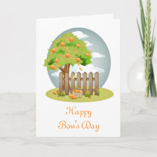 Happy Boss's Day with fruit tree custom text Card