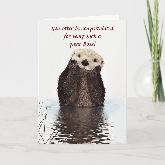 Happy Boss's Day with otter funny Boss's day Card (Front)