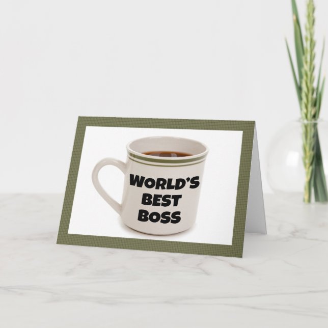 Happy Boss's Day World's Best Boss Coffee Mug Holiday Card (Front)