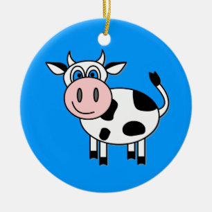 Happy Boy Cow Ceramic Tree Decoration
