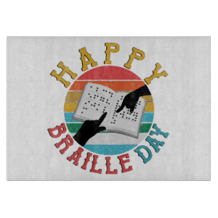Happy Braille Day Cutting Board