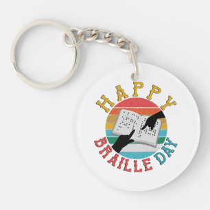 Happy Braille Day Key Ring