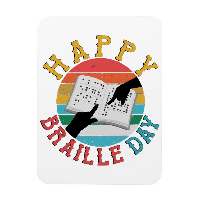 Happy Braille Day Magnet (Vertical)