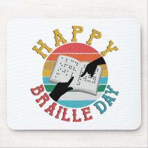 Happy Braille Day Mouse Mat