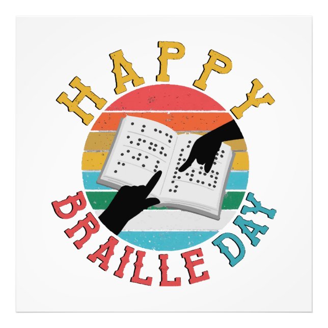 Happy Braille Day Photo Print (Front)