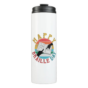 Happy Braille Day Thermal Tumbler
