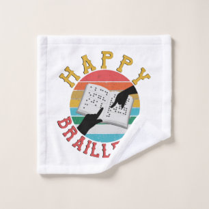 Happy Braille Day Wash Cloth