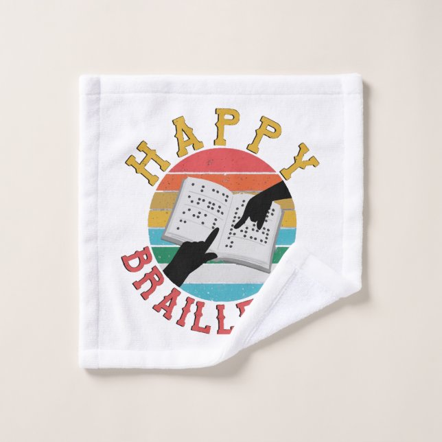 Happy Braille Day Wash Cloth (Wash Cloth)