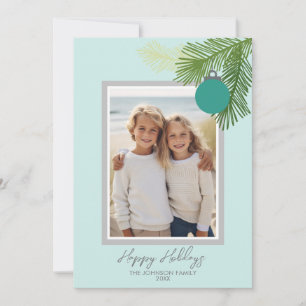 Happy Branches with Portrait Christmas Photo Holiday Card