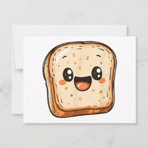 Happy Bread Slice Cartoon Smiling Toast Invitation