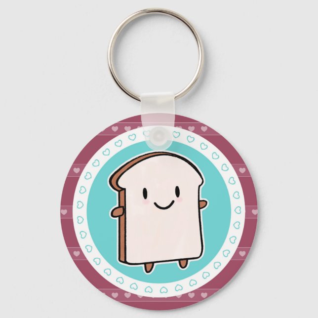 Happy Bread Slice Key Ring (Front)