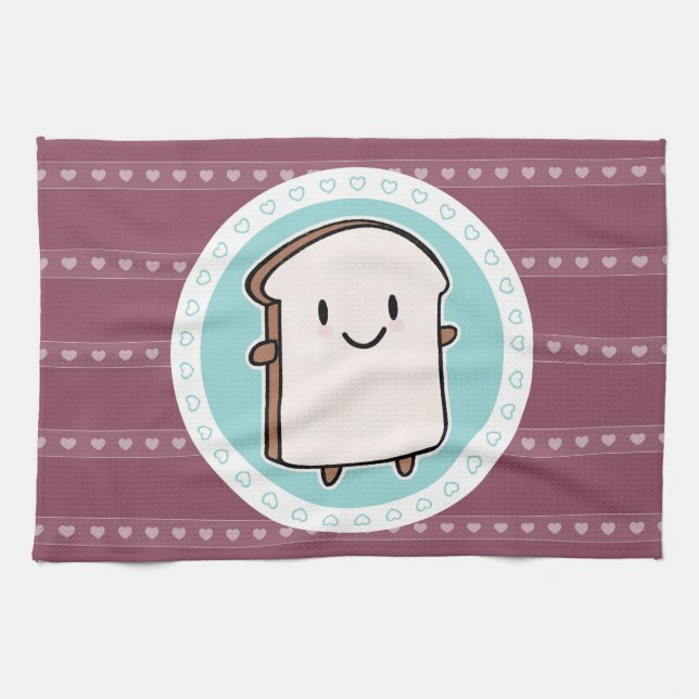 Happy Bread Slice Tea Towel (Horizontal)