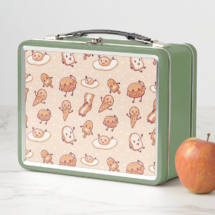 happy breakfast metal lunch box