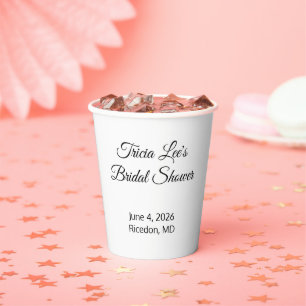 Happy Bridal Shower: White  Paper Cups