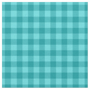 Happy bright blue plaid trendy checks family colou fabric