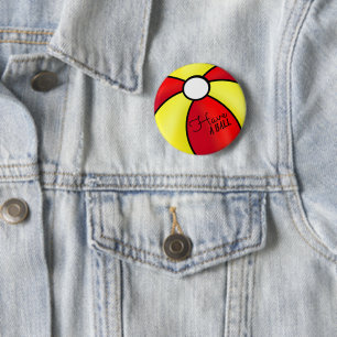Happy Bright Bounce Ball Colour Realistic 6 Cm Round Badge
