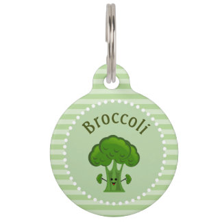Happy Broccoli Personalised Pet Tag