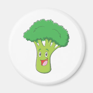 Happy Broccoli Vegetable Smiling Magnet