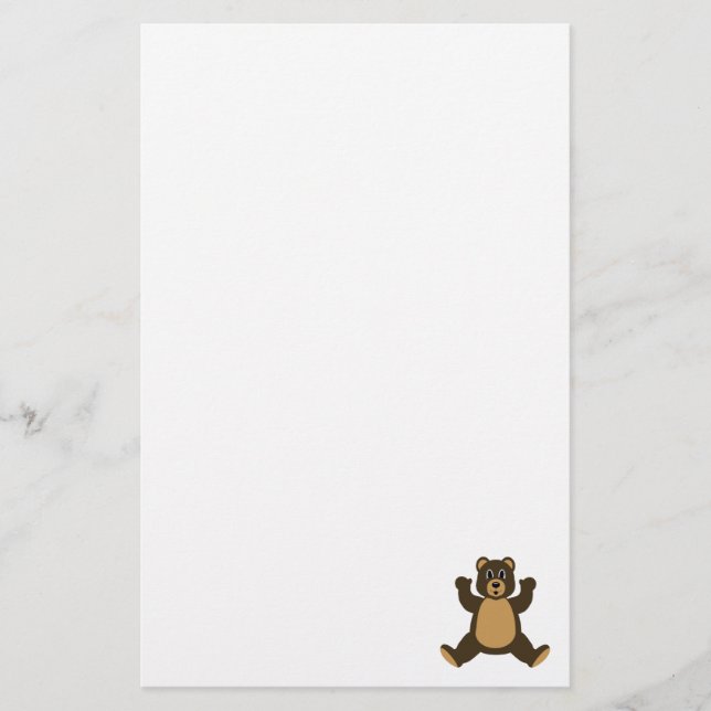 Happy Brown Bear Stationery (Front)