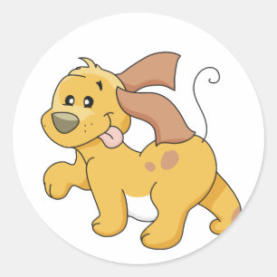 Happy Brown Dog Tshirts and Gifts Classic Round Sticker