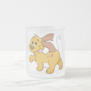 Happy Brown Dog Tshirts and Gifts Frosted Glass Coffee Mug