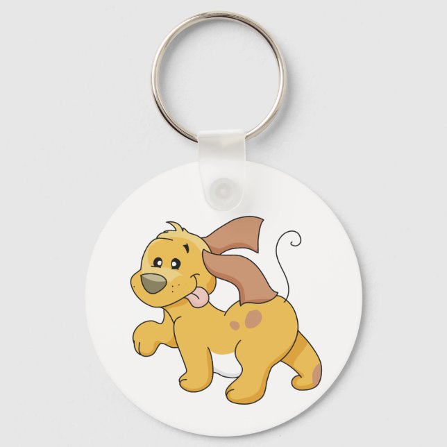 Happy Brown Dog Tshirts and Gifts Key Ring (Front)