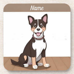 Happy Brown Puppy Dog Coaster