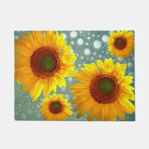 Happy Bubbly Sunflowers Doormat