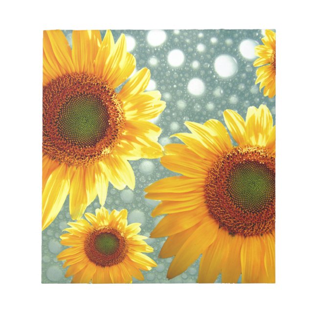 Happy Bubbly Sunflowers Notepad (Front)