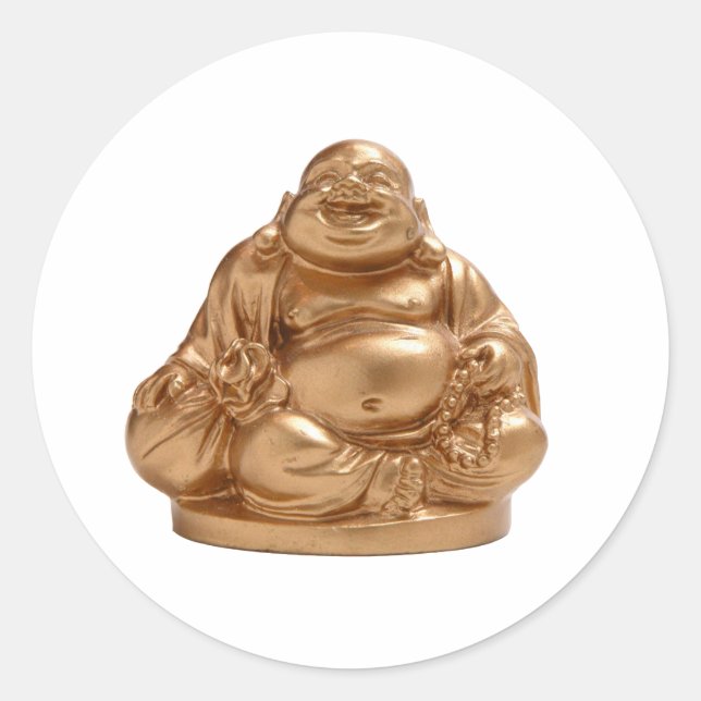 Happy Buddha Classic Round Sticker (Front)