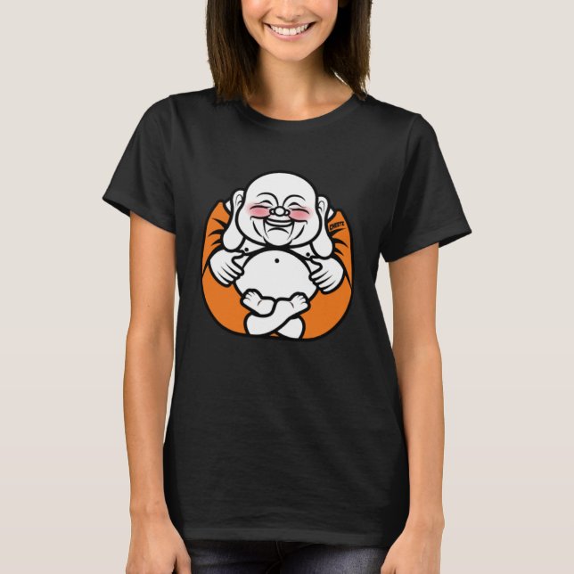 Happy Buddha Postiivity Happiness Namaste Buddhist T-Shirt (Front)